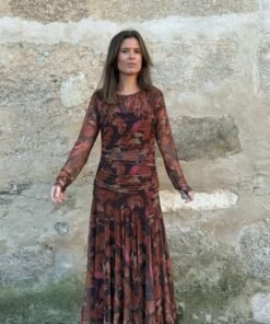 Vestido en tonos tierra