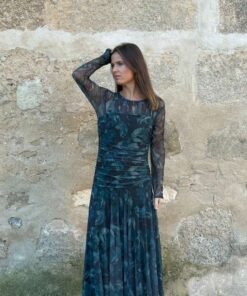 Vestido en tonos verdes