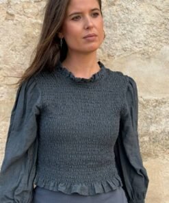 Blusa Antracita Nido de Abeja