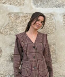 Chaqueta Cuadros Burdeos