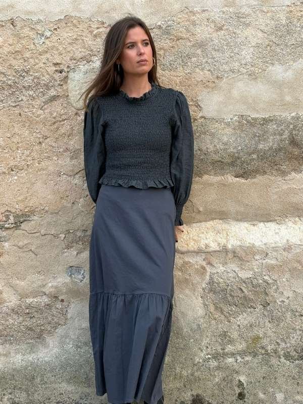 Falda Antracita con volante