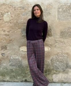 Pantalón de cuadros tonos burdeos