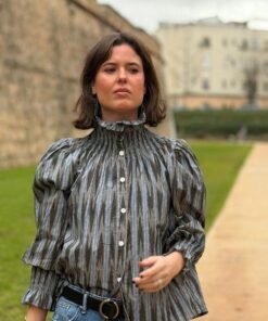 Camisa estampada en Antracita y Azul