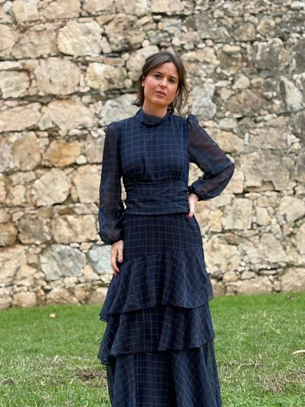 Vestido Marino con cuadros